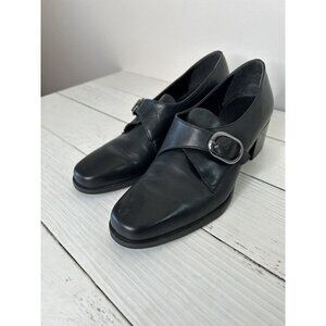 Bandolino Womens Black Leather Belt Heels Shoes Size 6M